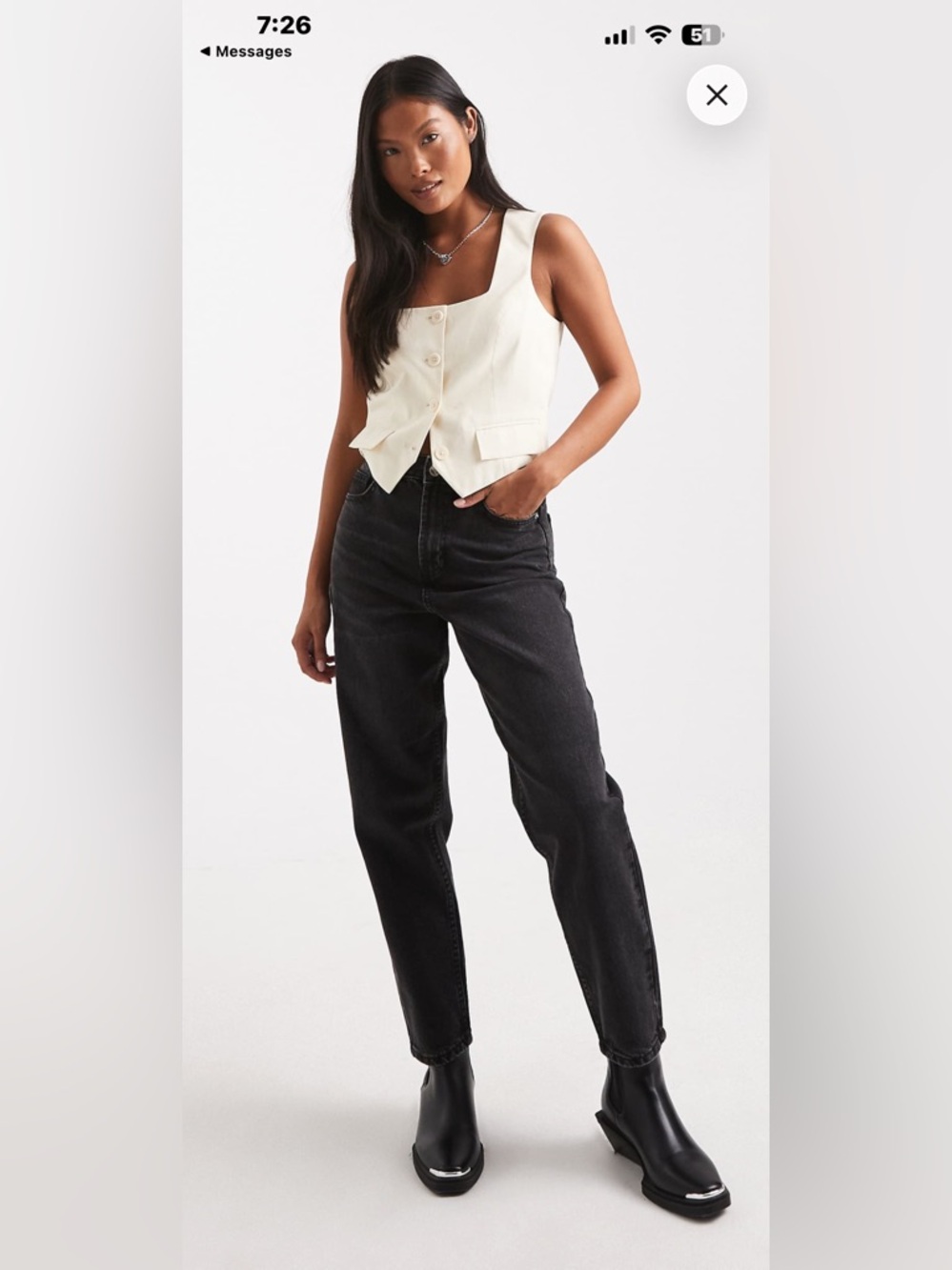 Miss Selfridge Petite mom jeans in black wash